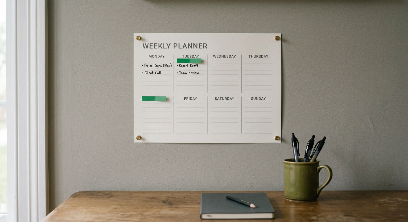 Schedule: We fix the two days and keep them on the calendar, term after term.